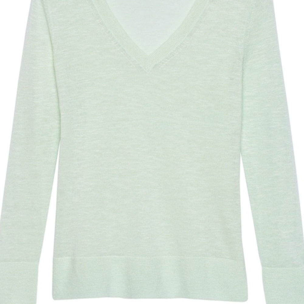 New BR Linen V-Neck Sweater - XS Petite